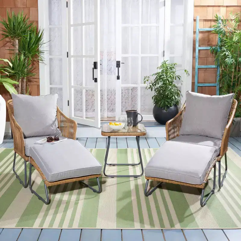 Narda 5 Piece Lounger Set - Indoor/Outdoor - PAT9018 - Safavieh