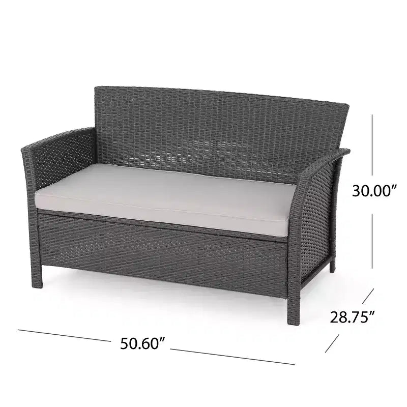 Christopher Knight Home Brynnli Outdoor Wicker 4 Seater Chat Set with Fire Pit