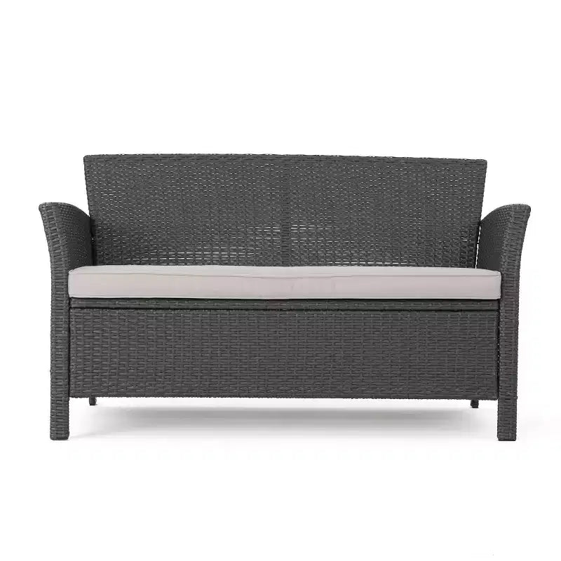 Christopher Knight Home Brynnli Outdoor Wicker 4 Seater Chat Set with Fire Pit
