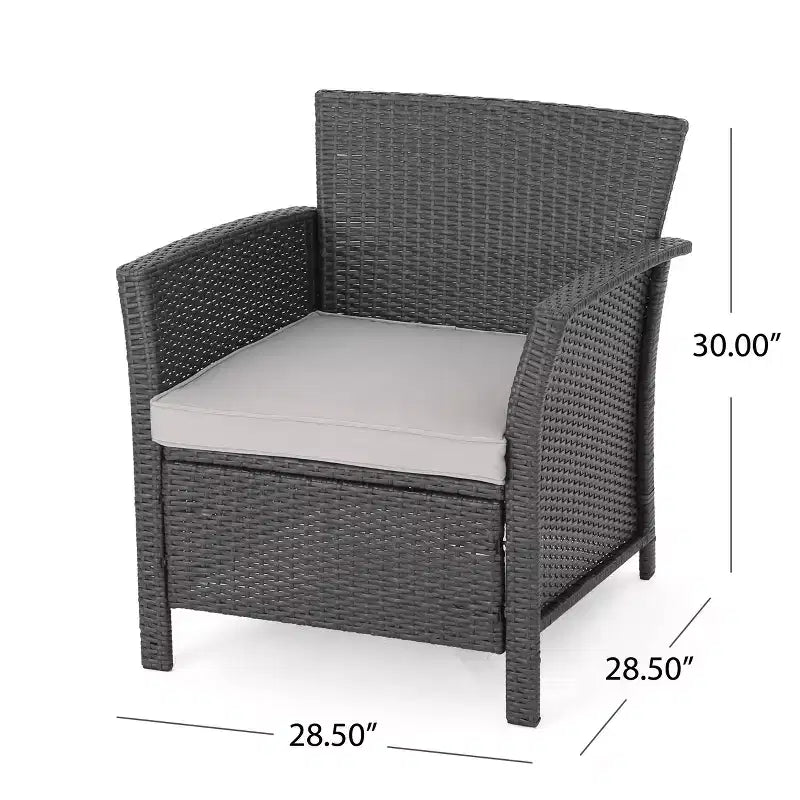 Christopher Knight Home Brynnli Outdoor Wicker 4 Seater Chat Set with Fire Pit
