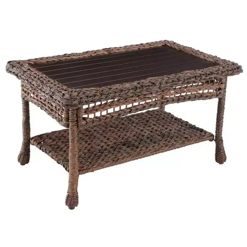 Jiallo Modern Concept Faux Sea Grass Resin Rattan Conversation set (Set of 4)