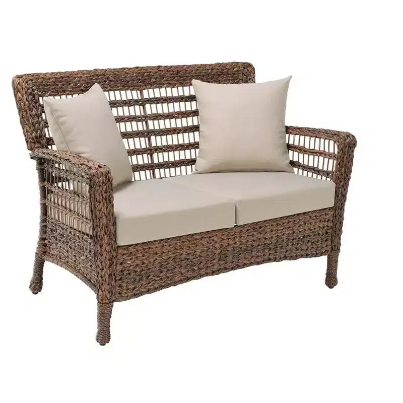 Jiallo Modern Concept Faux Sea Grass Resin Rattan Conversation set (Set of 4)