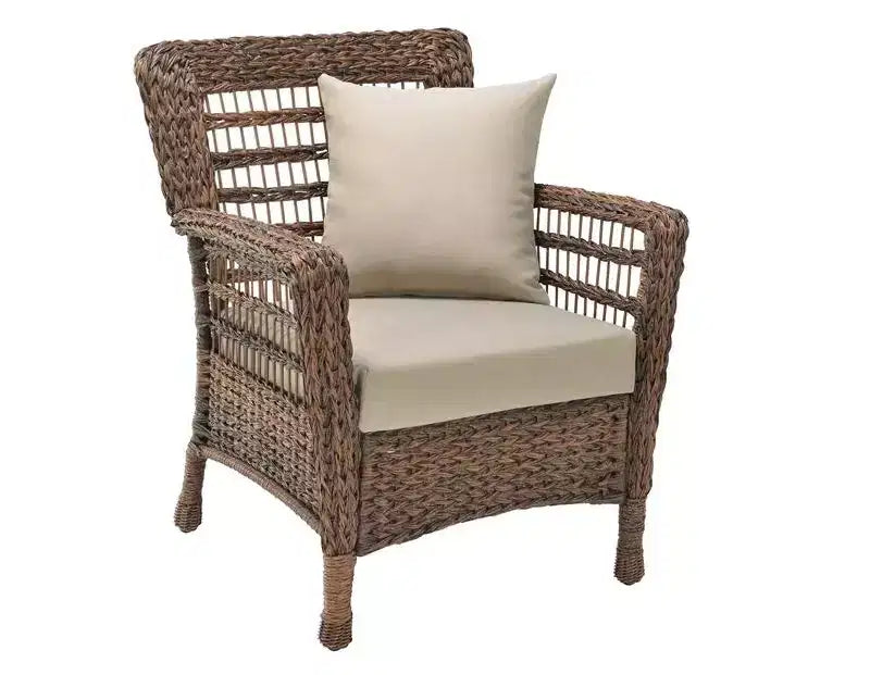 Jiallo Modern Concept Faux Sea Grass Resin Rattan Conversation set (Set of 4)