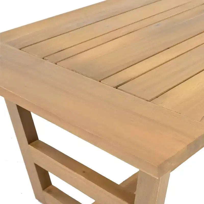 Christopher Knight Home Barret Outdoor Acacia Wood Slat Design Loveseat and Coffee Table Seating Set