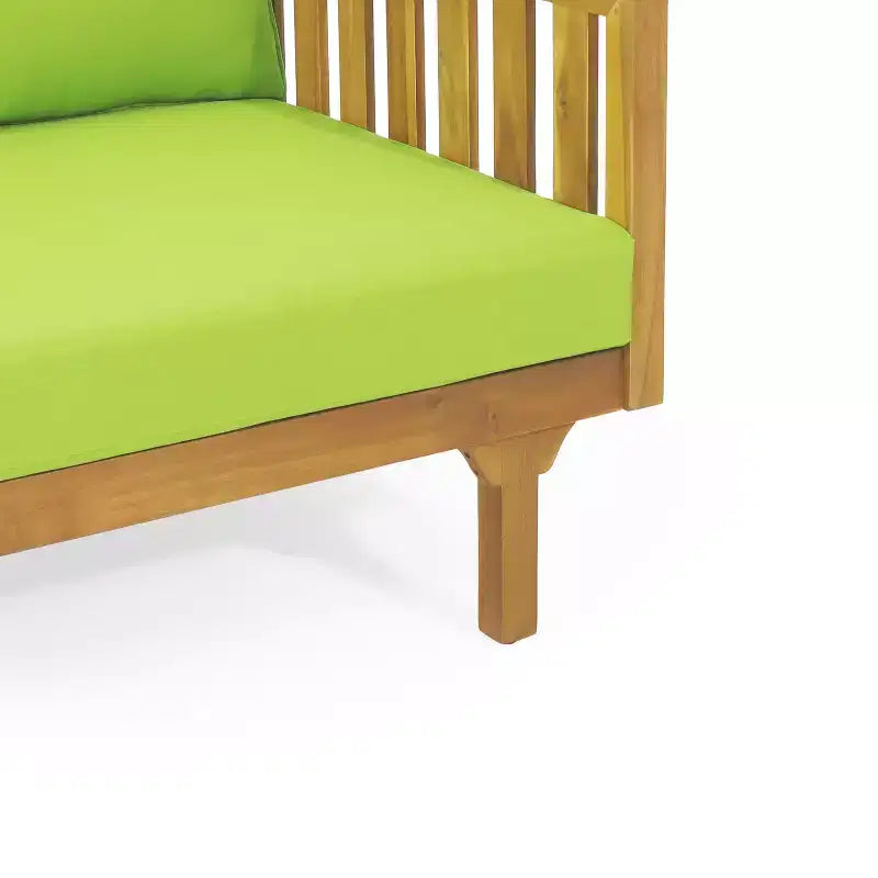 Christopher Knight Home Panfilo Acacia Wood Upholstered 3 Seater Daybed with Coffee Table