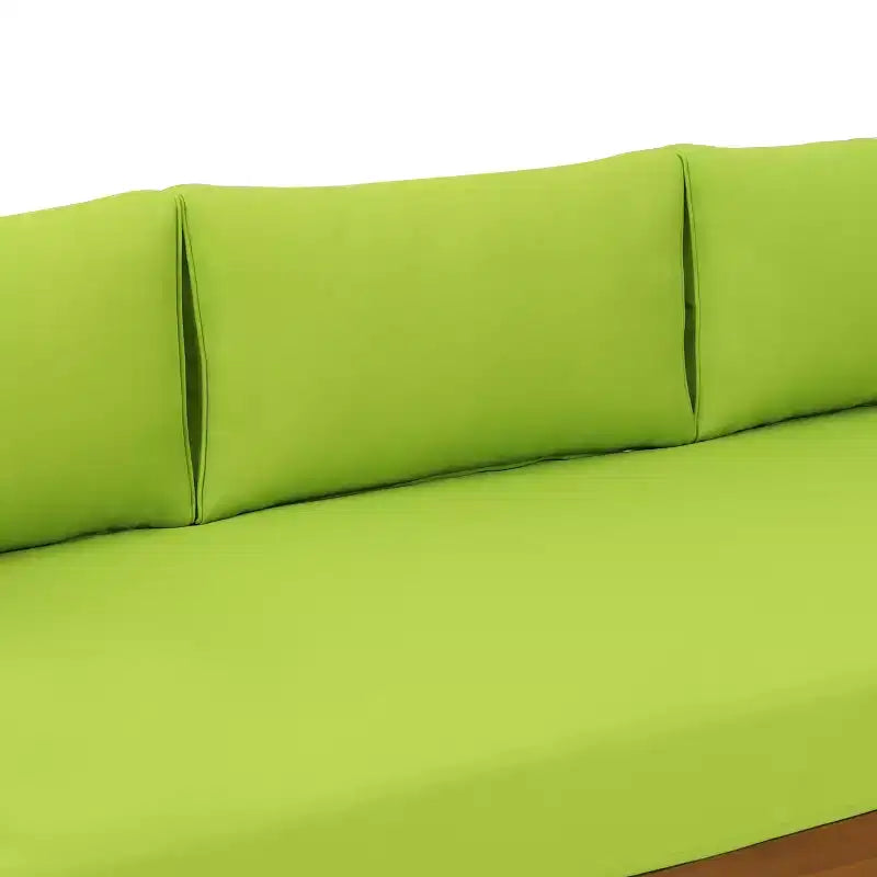 Christopher Knight Home Panfilo Acacia Wood Upholstered 3 Seater Daybed with Coffee Table