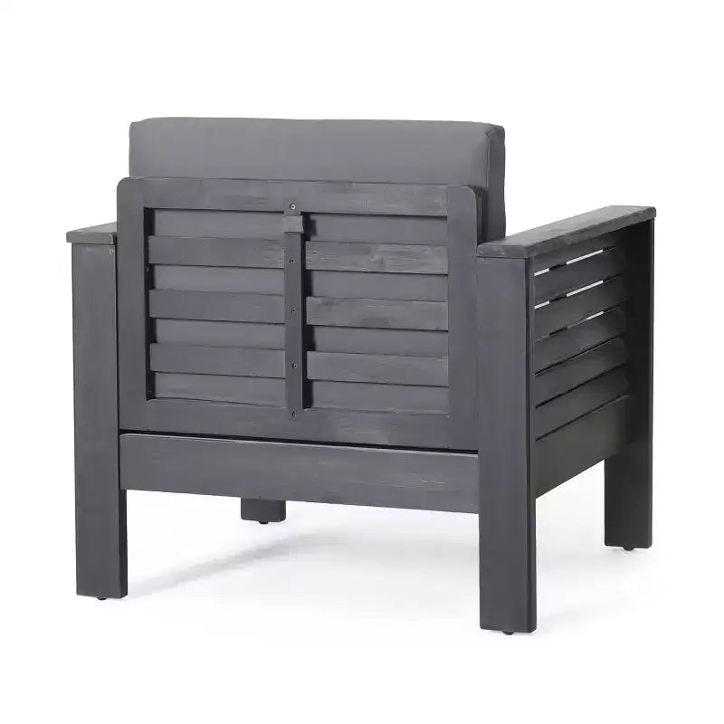 Christopher Knight Home Rabun Outdoor Acacia Wood 4 Seater Chat Set with Cushions