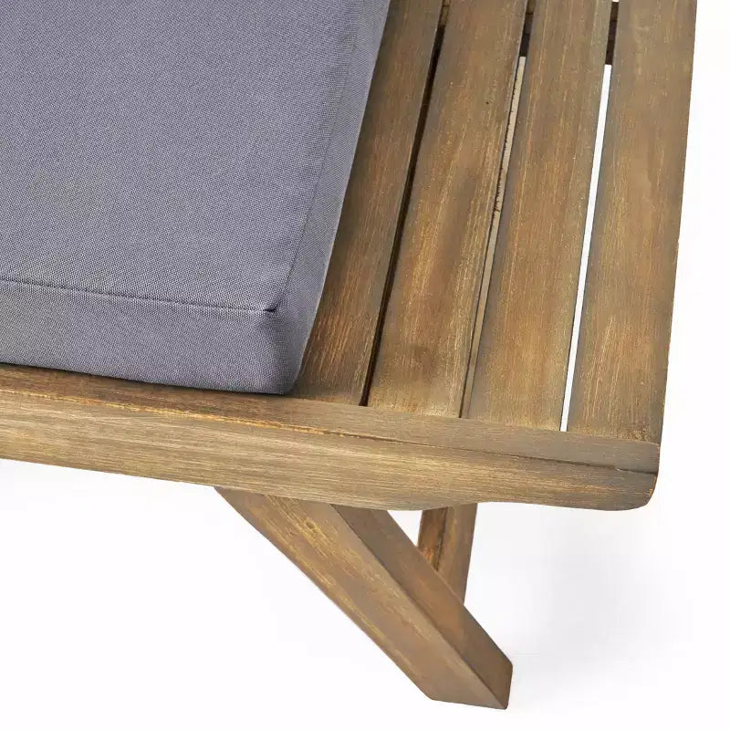 Christopher Knight Home Sedona Outdoor Acacia Wood 6 Seater Chat Set and Side Table with Cushions