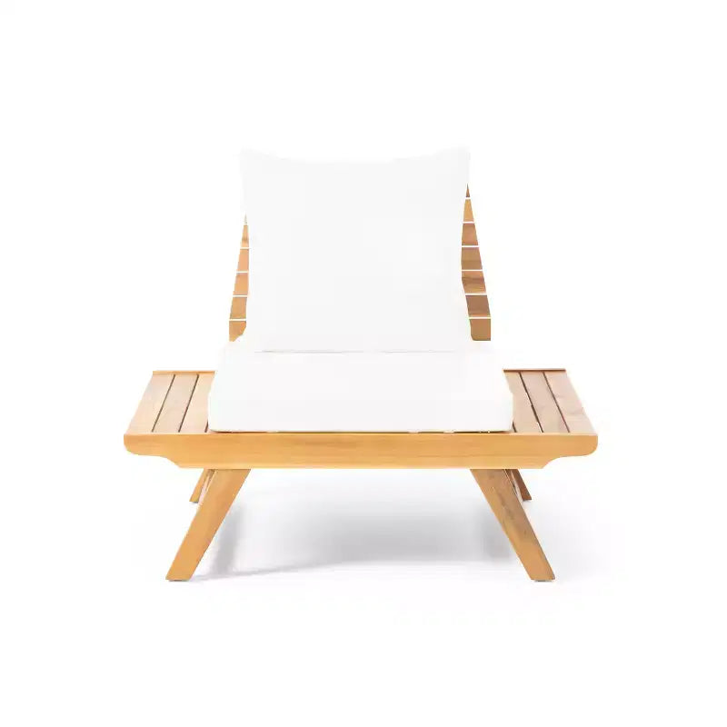 Christopher Knight Home Sedona Outdoor Acacia Wood 6 Seater Chat Set and Side Table with Cushions