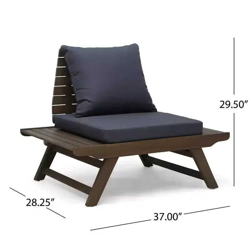 Christopher Knight Home Sedona Outdoor Acacia Wood 6 Seater Chat Set with Cushions