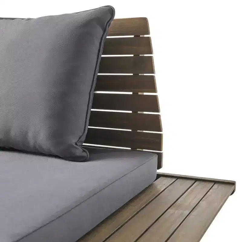 Christopher Knight Home Sedona Outdoor Acacia Wood 6 Seater Chat Set with Cushions