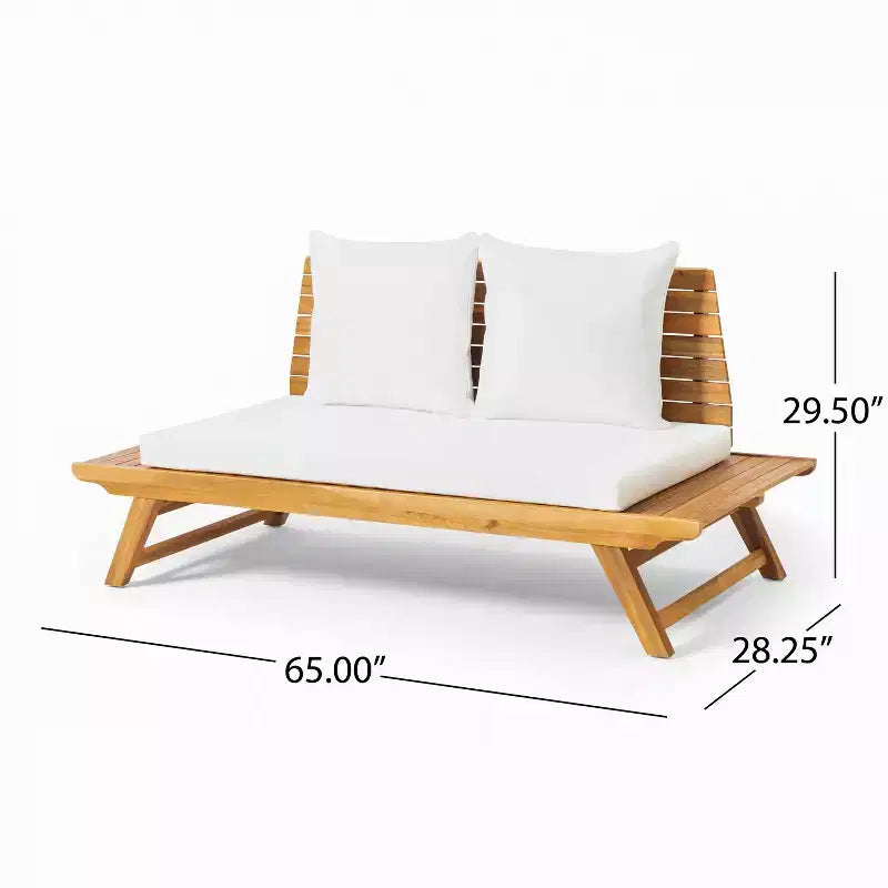 Christopher Knight Home Sedona Outdoor Acacia Wood 6 Seater Chat Set with Cushions