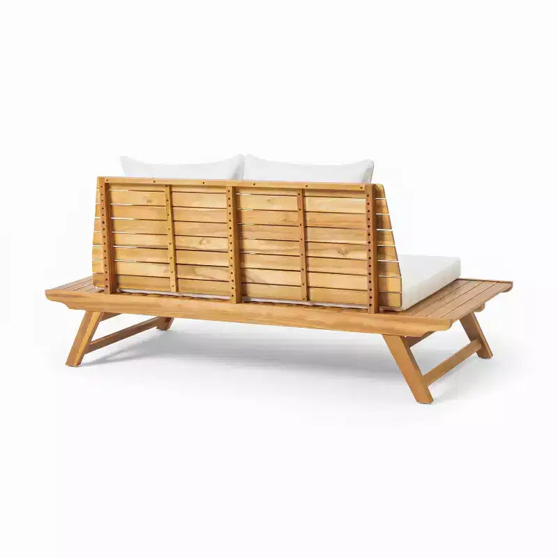Christopher Knight Home Sedona Outdoor Acacia Wood 6 Seater Chat Set with Cushions