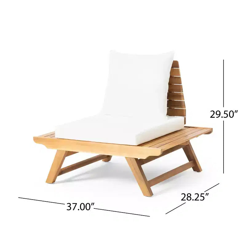 Christopher Knight Home Sedona Outdoor Acacia Wood 6 Seater Chat Set with Cushions