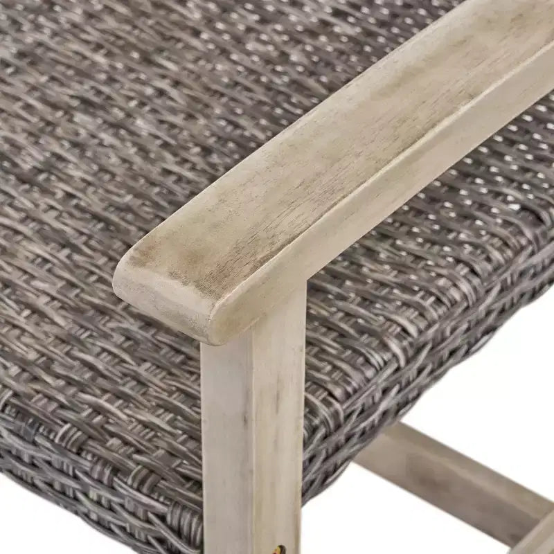 Christopher Knight Home Hampton Outdoor Acacia Wood and Wicker Loveseat and Coffee Table Set
