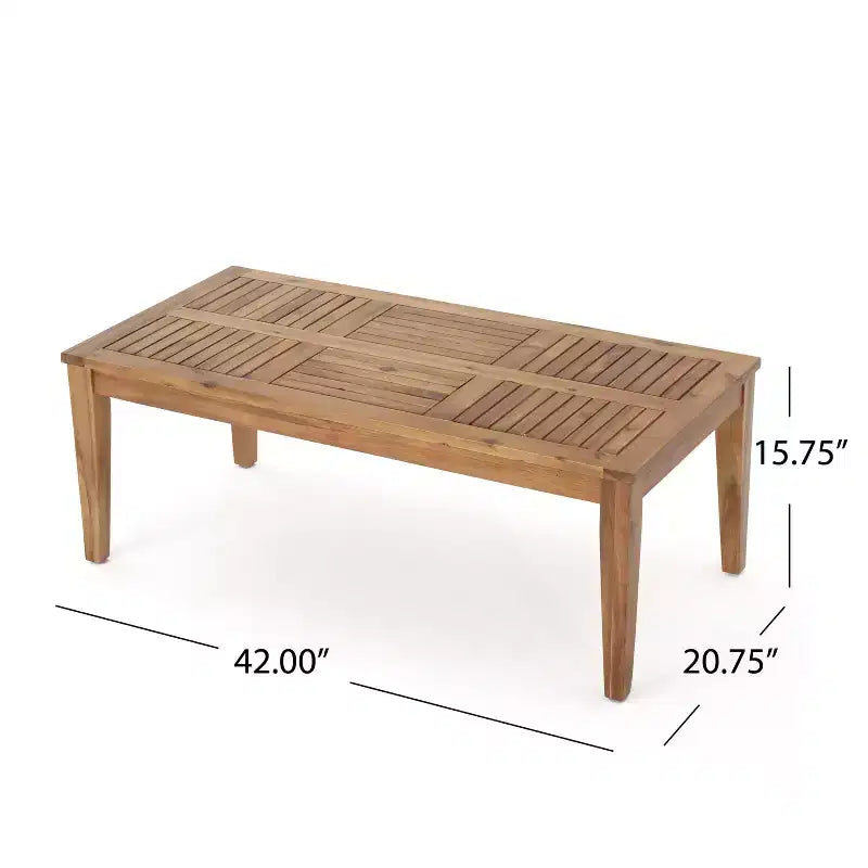 Christopher Knight Home Hampton Outdoor Acacia Wood and Wicker Loveseat and Coffee Table Set