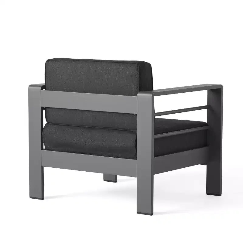 Christopher Knight Home Cape Coral Outdoor Aluminum 6 Seater Club Chair Chat Set with Chaise Lounges