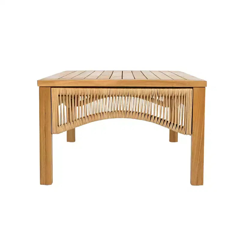 Christopher Knight Home Preston Outdoor Acacia Wood and Wicker 4 Seater Chat Set with Cushions