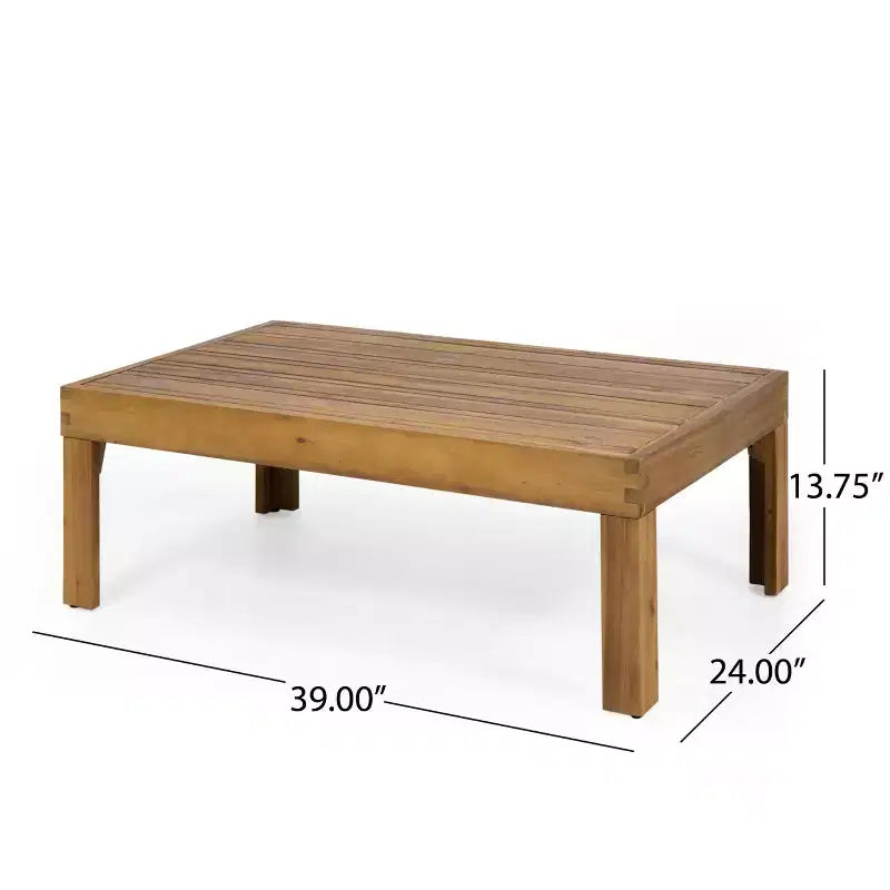Outdoor Patio Furniture Set, Acacia Wood Conversation Set with Wicker Accent Chairs, Loveseat, and Coffee Table - Merax