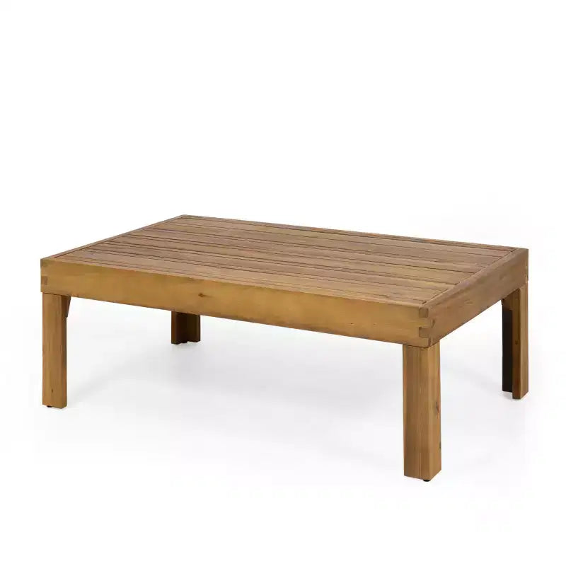 Outdoor Patio Furniture Set, Acacia Wood Conversation Set with Wicker Accent Chairs, Loveseat, and Coffee Table - Merax