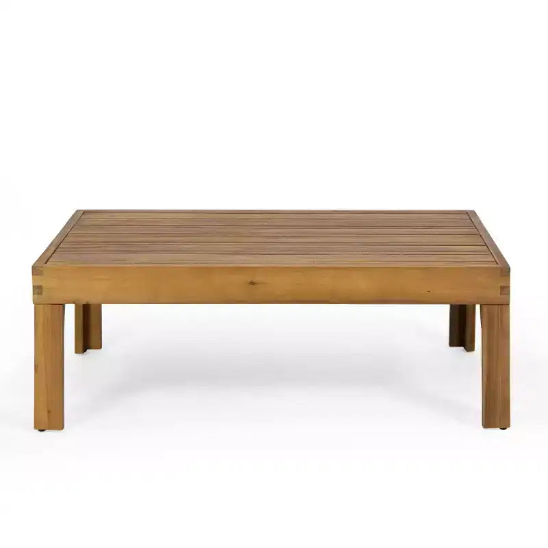 Outdoor Patio Furniture Set, Acacia Wood Conversation Set with Wicker Accent Chairs, Loveseat, and Coffee Table - Merax