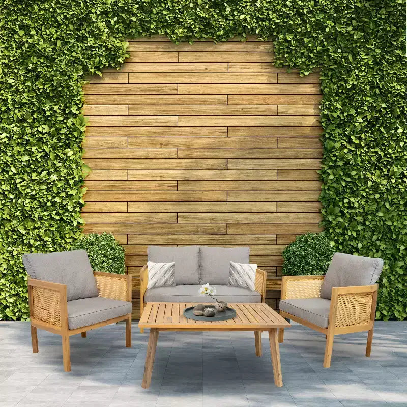 Sunnydaze Sanibel 4-Piece Patio Conversation Set - Gray