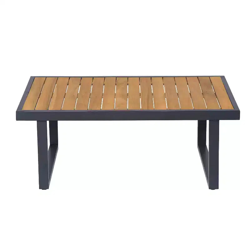 Christopher Knight Home Faye 5 Piece Patio Acacia and Metal Upholstered Seating Set with Slat Design