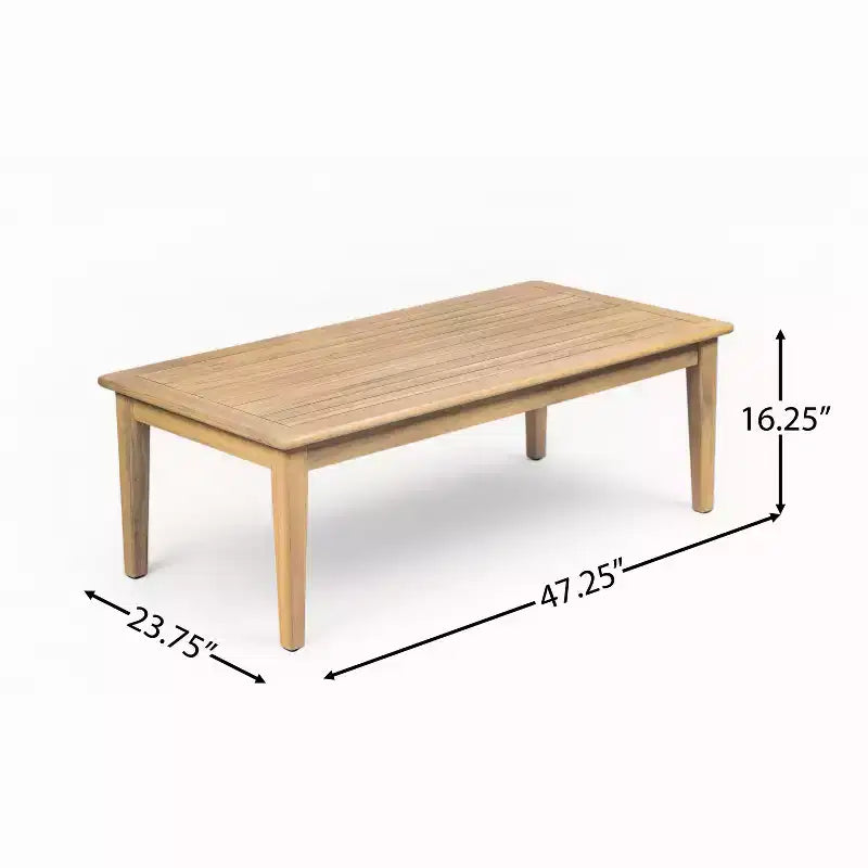 Christopher Knight Home Vanda Patio 4 Pieces Acacia Wood Open Slat Seating Set with Cushions