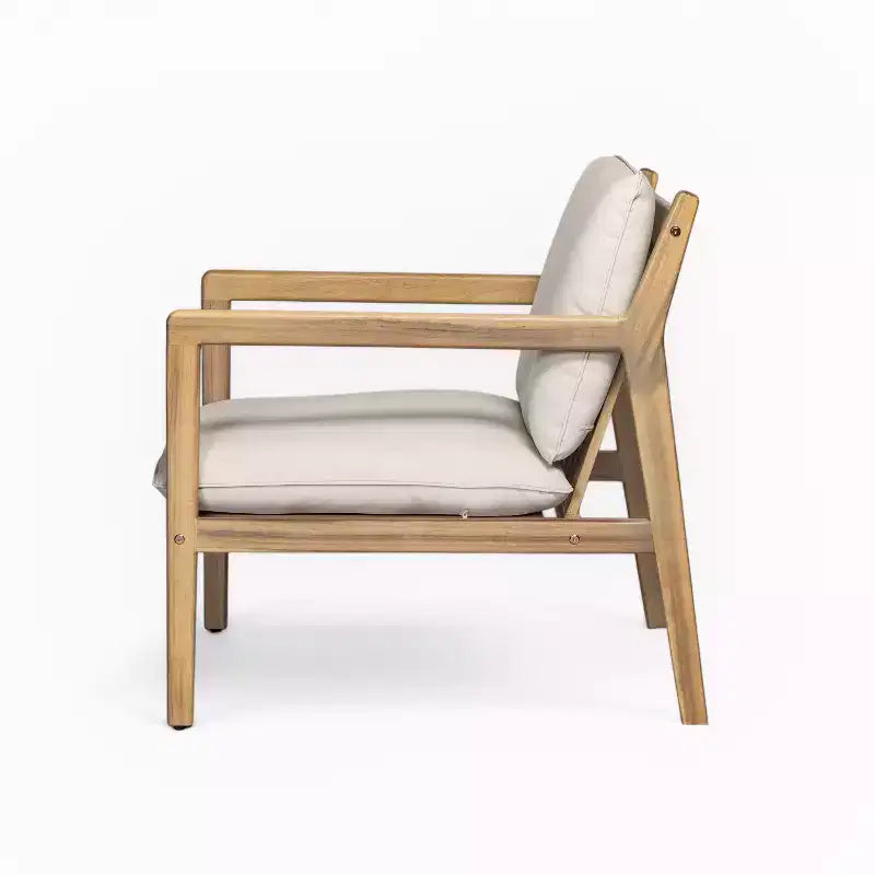 Christopher Knight Home Vanda Patio 4 Pieces Acacia Wood Open Slat Seating Set with Cushions