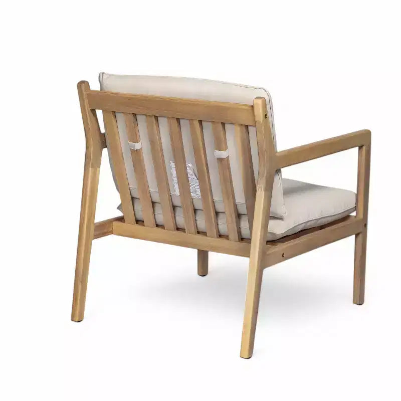 Christopher Knight Home Vanda Patio 4 Pieces Acacia Wood Open Slat Seating Set with Cushions