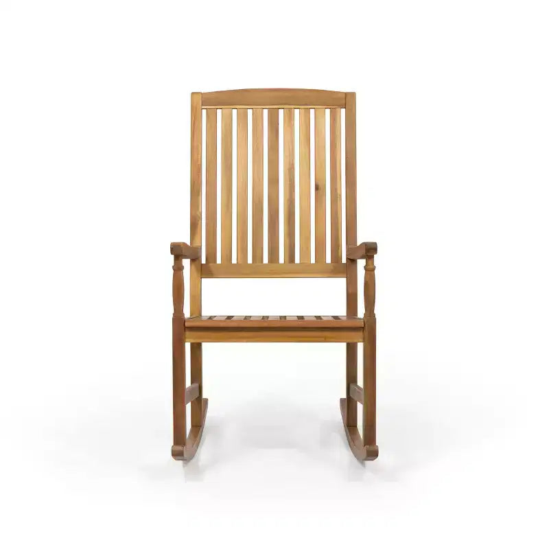 Christopher Knight Home Reynard Outdoor Acacia Wood Rocking Chair and Table Set with Slatted Design