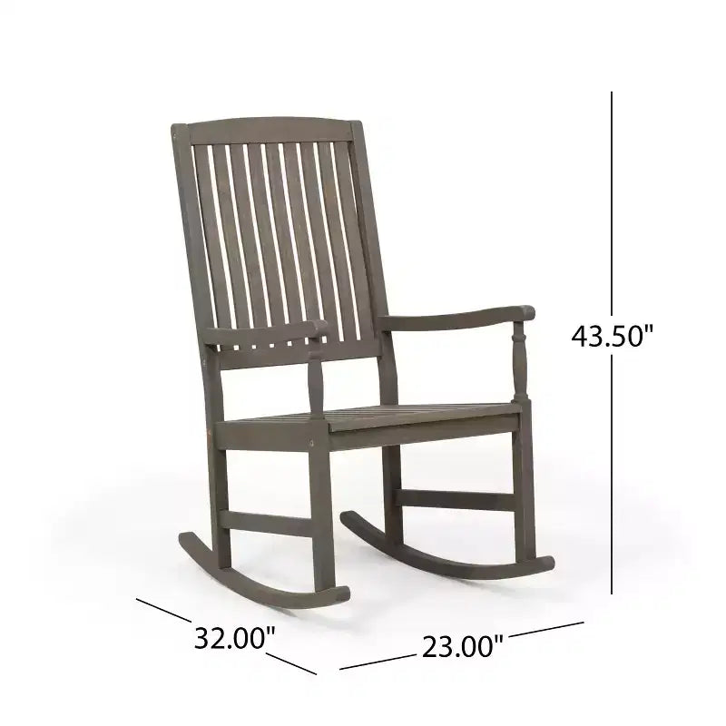 Christopher Knight Home Reynard Outdoor Acacia Wood Rocking Chair and Table Set with Slatted Design