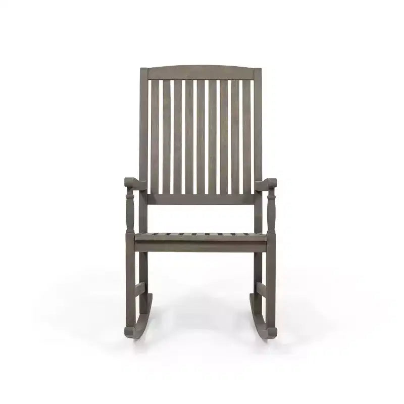 Christopher Knight Home Reynard Outdoor Acacia Wood Rocking Chair and Table Set with Slatted Design