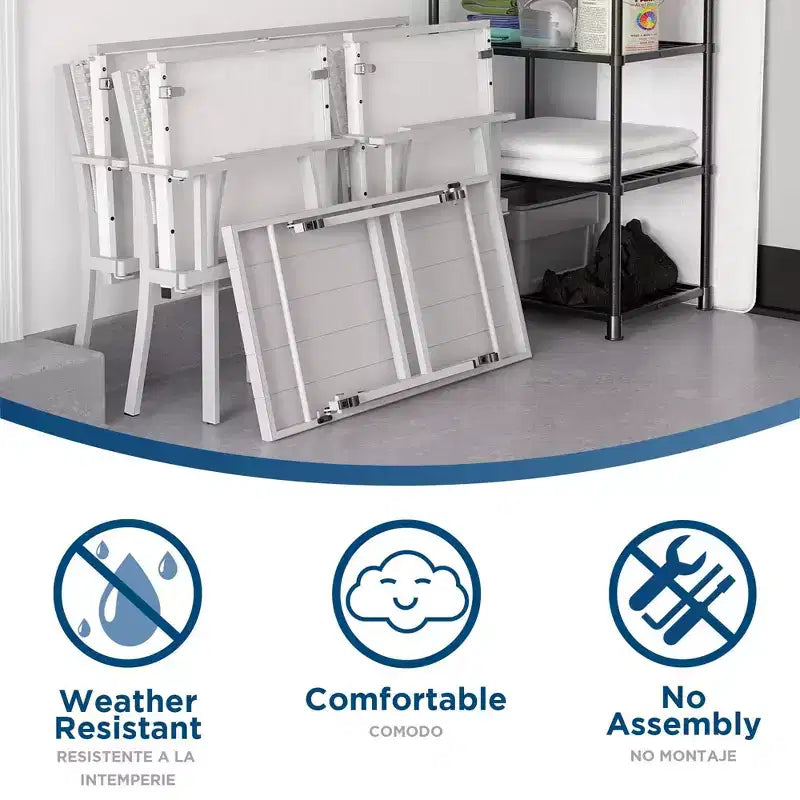 COSCO 4-Piece Folding Conversation Set, Light Gray