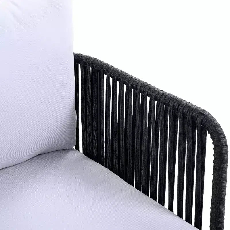 Christopher Knight Home Galen 6 Piece Outdoor Rope Woven Acacia and Iron Frame Upholstered Seating Set