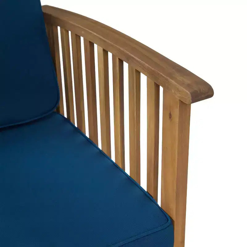Christopher Knight Home Carolina Outdoor Acacia Wood 5 Piece Club Chair Chat Set with Cushions