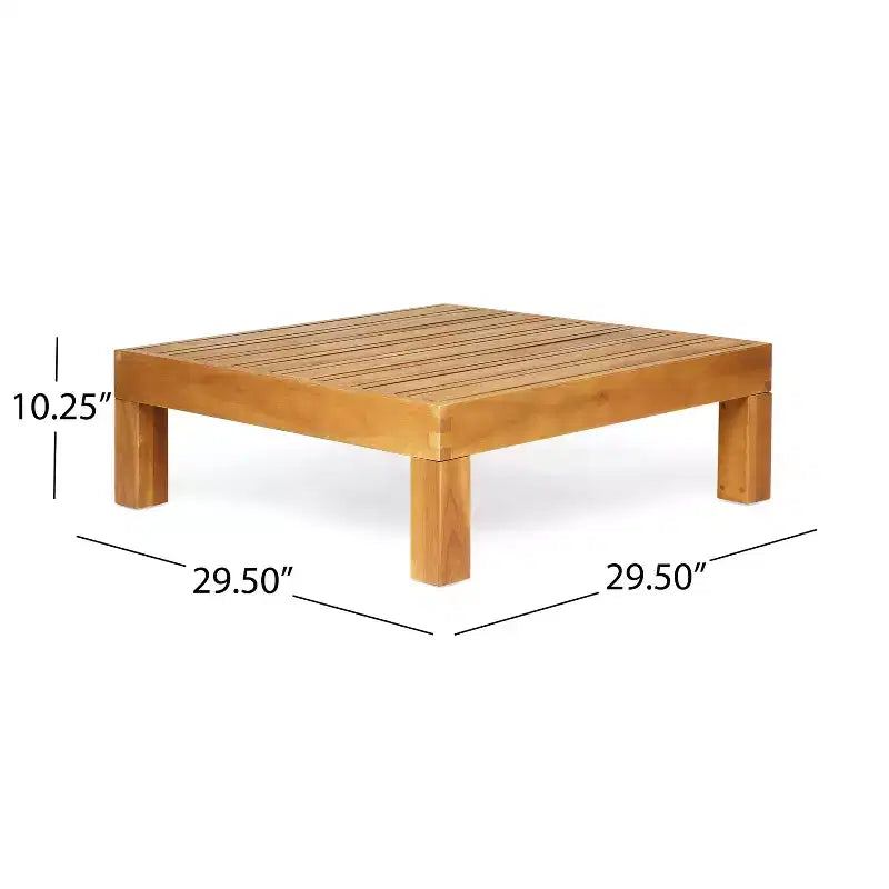 Christopher Knight Home Brava Outdoor Acacia Wood 4 Seater Club Chair Chat Set with Cushions