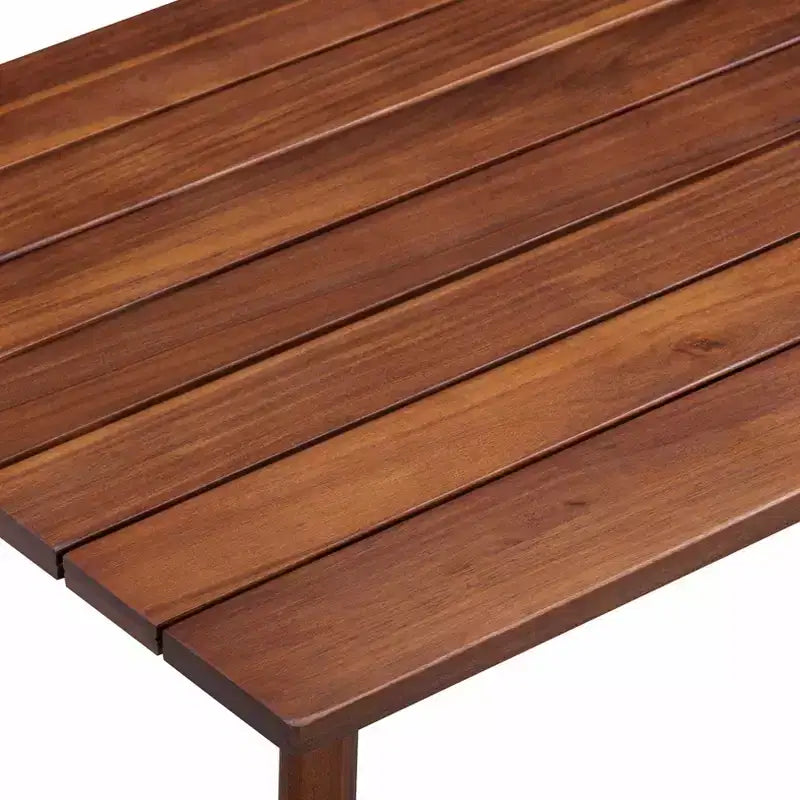 4-Piece Acacia Wood Outdoor Conversation Set in Brown - Teamson Home: Seats with Cushions & Matching Coffee Table