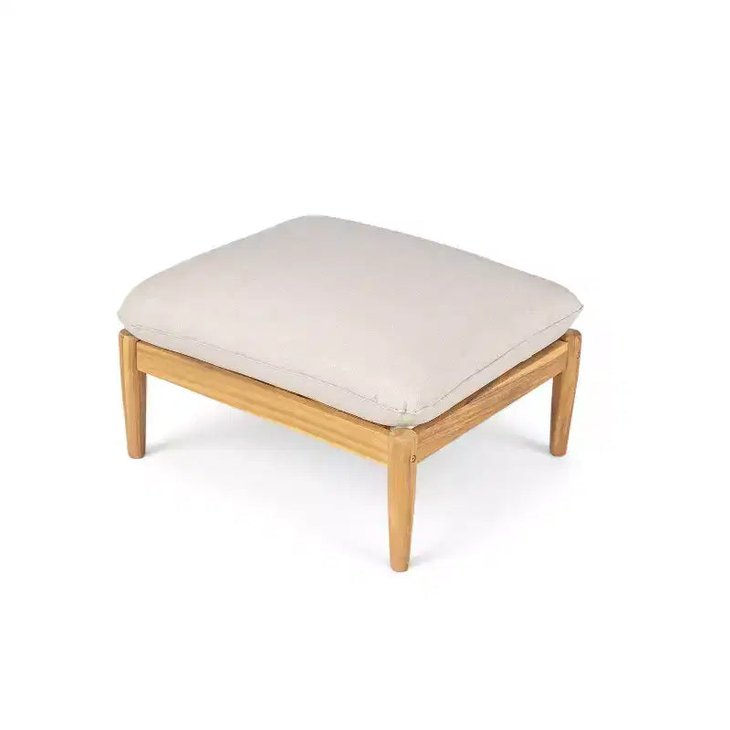 Christopher Knight Home Kate Patio Acacia Wood Club Chair and Ottoman Set with Water-Resistant Cushions