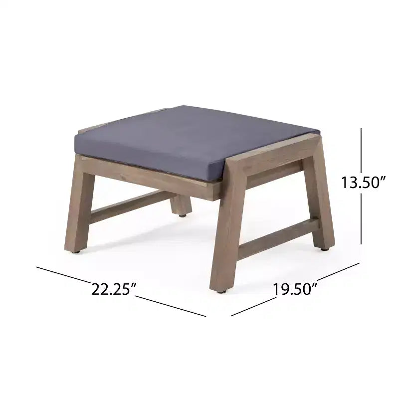 Christopher Knight Home Temecula Outdoor Acacia Wood 5 Piece Club Chair and Ottoman Chat Set with Cushions