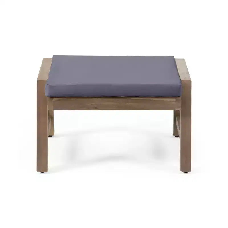 Christopher Knight Home Temecula Outdoor Acacia Wood 5 Piece Club Chair and Ottoman Chat Set with Cushions