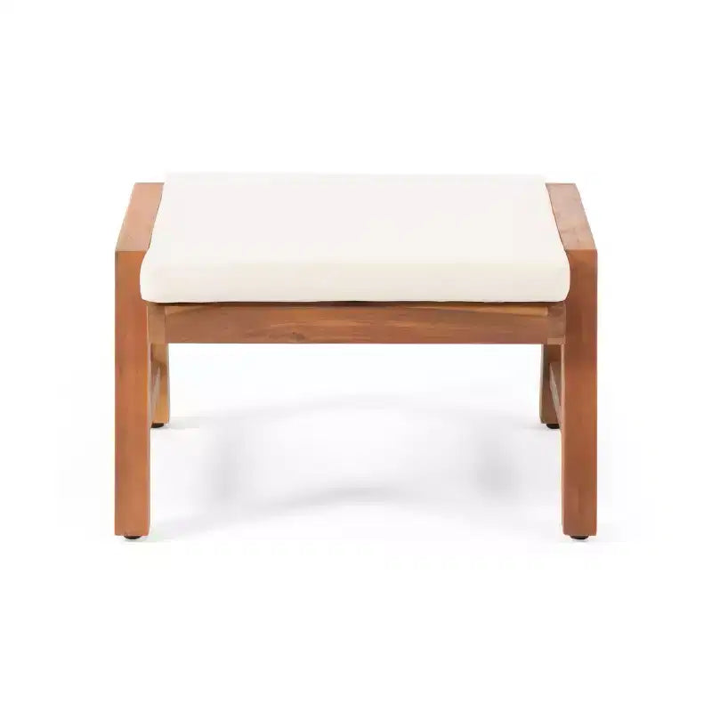 Christopher Knight Home Temecula Outdoor Acacia Wood 5 Piece Club Chair and Ottoman Chat Set with Cushions