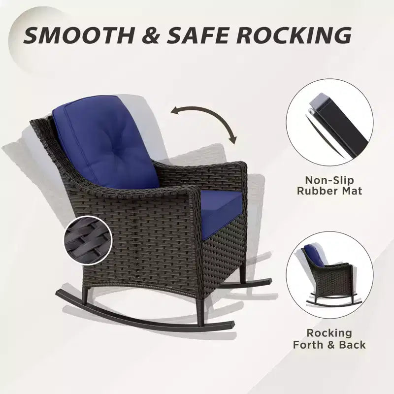 EAGLE PEAK Azure Bay 8 Pieces Wicker Outdoor Patio Furniture Set, Sofa 4 Chairs with Ottomans and Side Table