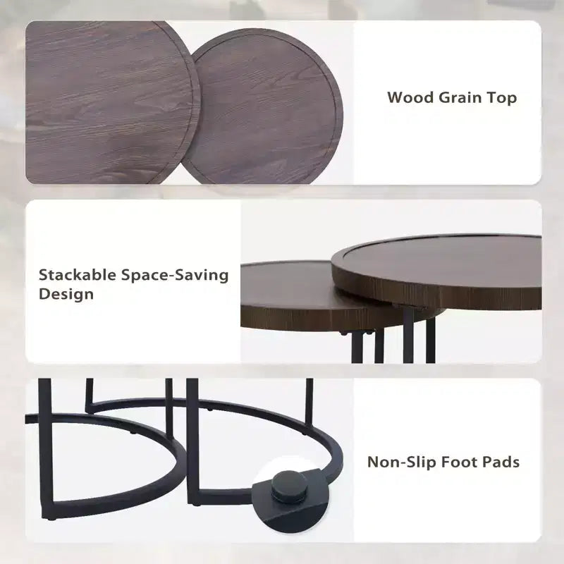 EAGLE PEAK Sunset Dune 6 Piece Collection Modern Outdoor Furniture Set, Patio Wicker Lounge Wood Grain