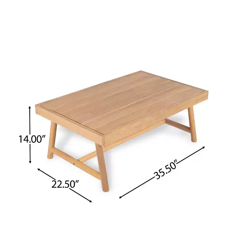 Christopher Knight Home Shane Rustic Outdoor Acacia Wood Upholstered Loveseat and Coffee Table Set