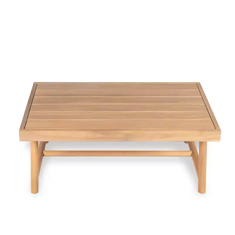 Christopher Knight Home Shane Rustic Outdoor Acacia Wood Upholstered Loveseat and Coffee Table Set