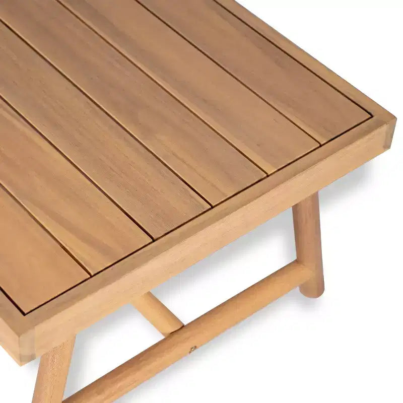 Christopher Knight Home Shane Rustic Outdoor Acacia Wood Upholstered Loveseat and Coffee Table Set