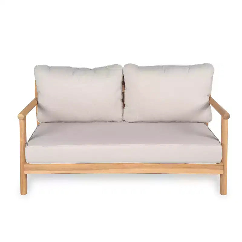 Christopher Knight Home Shane Rustic Outdoor Acacia Wood Upholstered Loveseat and Coffee Table Set