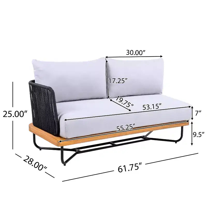 Christopher Knight Home Foisy Outdoor Metal 8-Seater Chat Set with Rope Woven