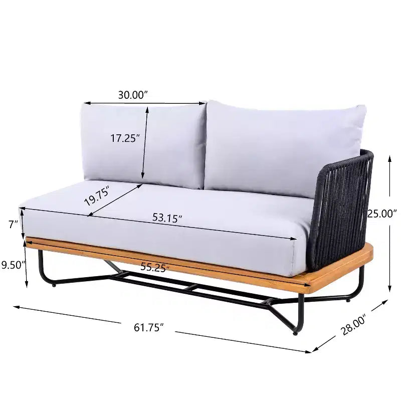 Christopher Knight Home Foisy Outdoor Metal 8-Seater Chat Set with Rope Woven